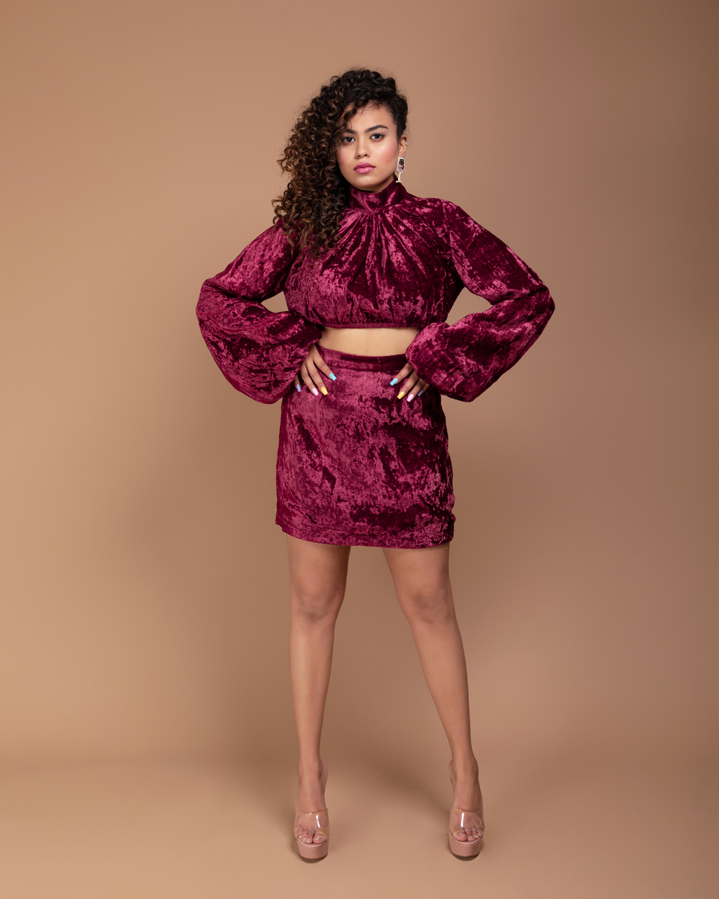On my mind velvet Co-ord Set