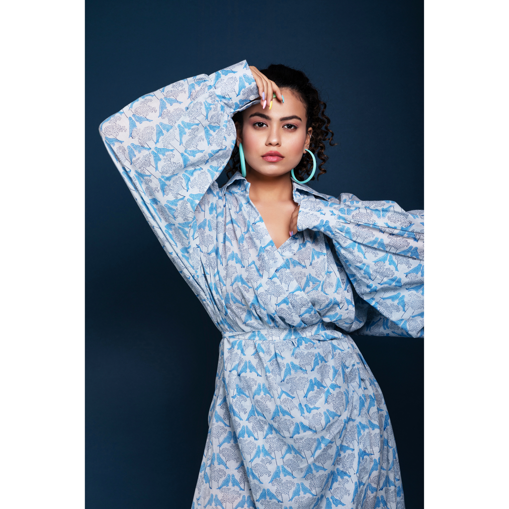 Watch The Birds Wrap Kimono Dress