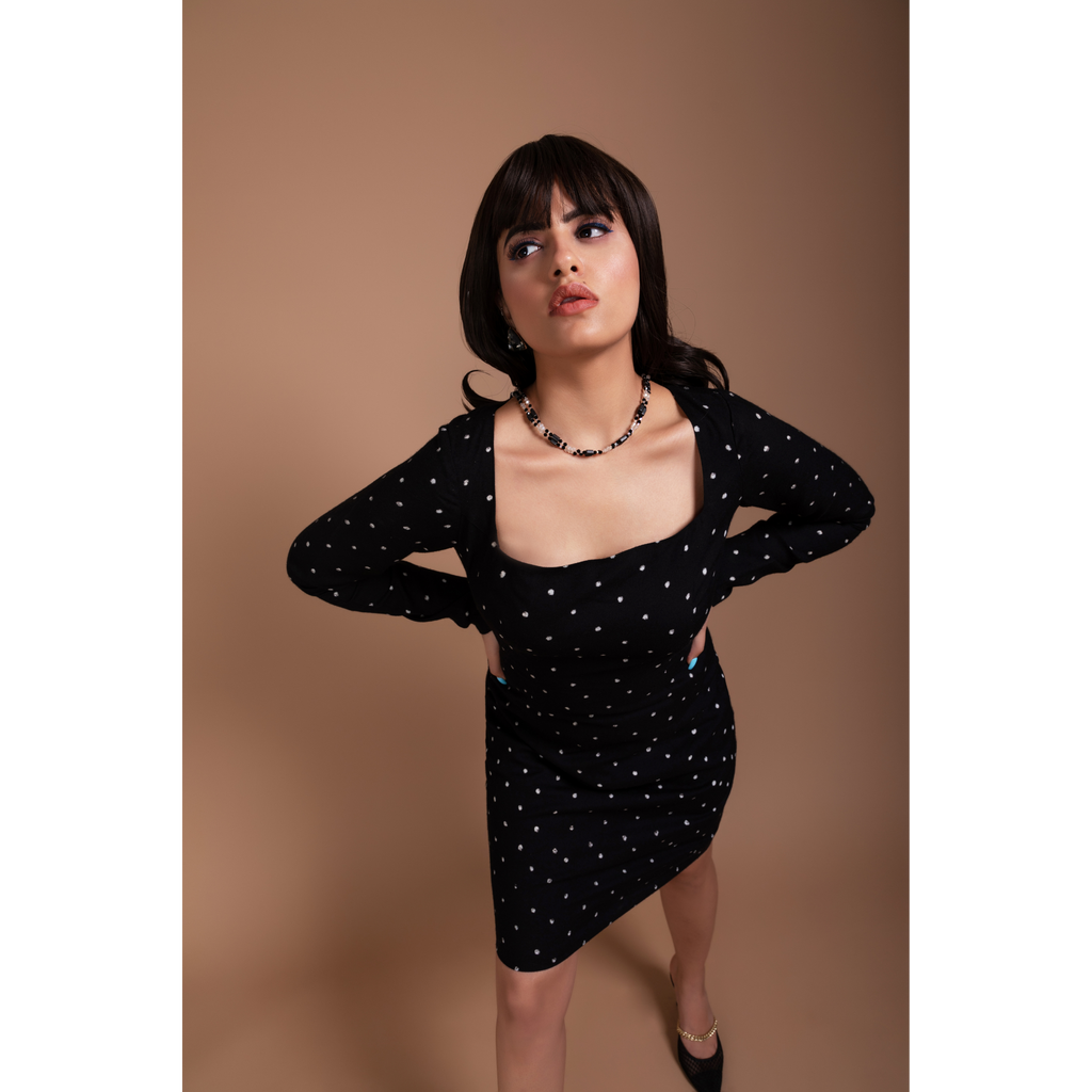 Polka dots bodycon dress