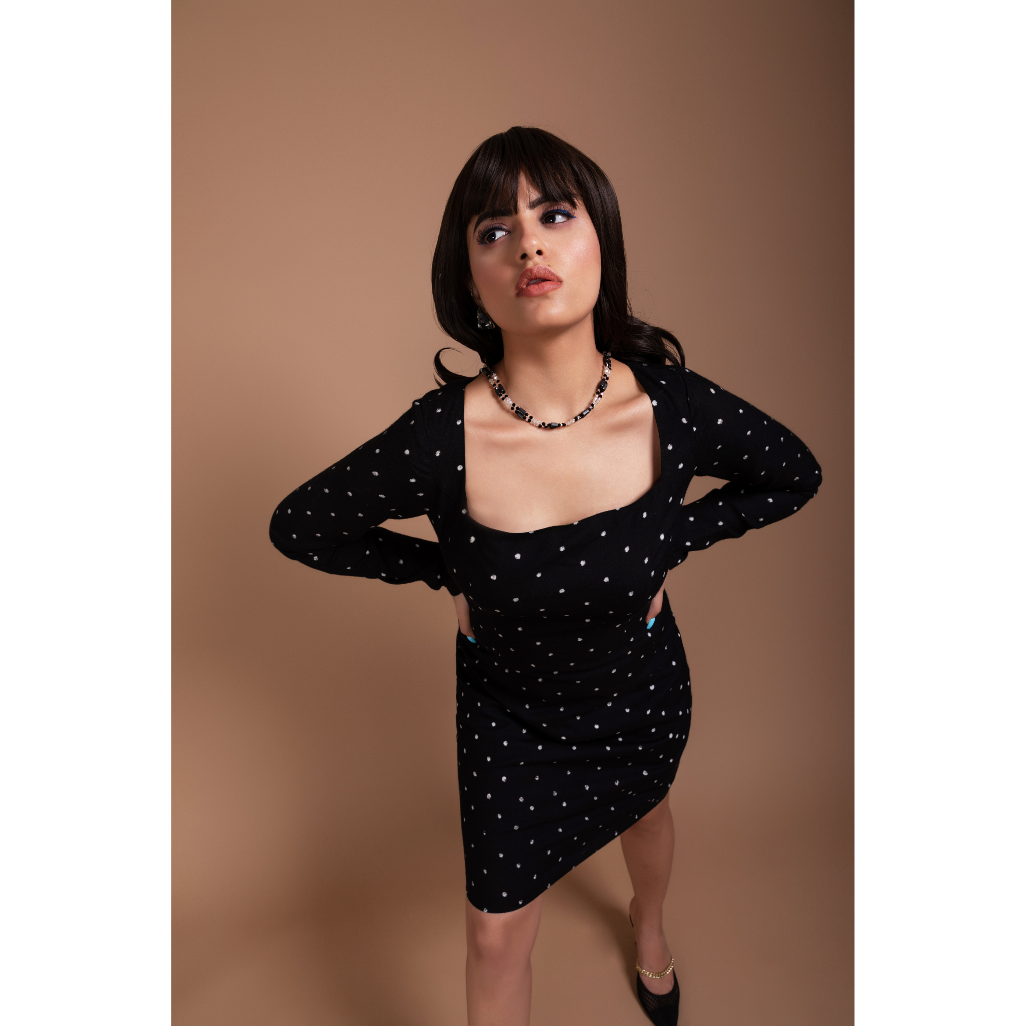 Polka dots bodycon dress