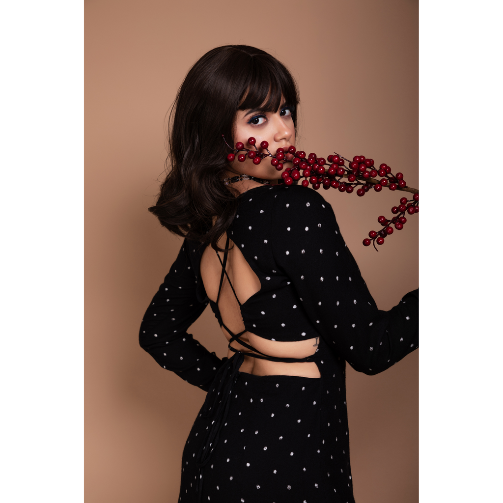 Polka dots bodycon dress