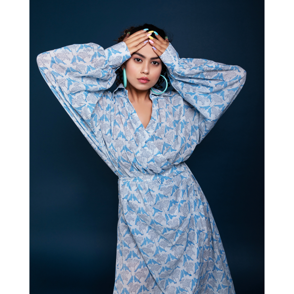 Watch The Birds Wrap Kimono Dress