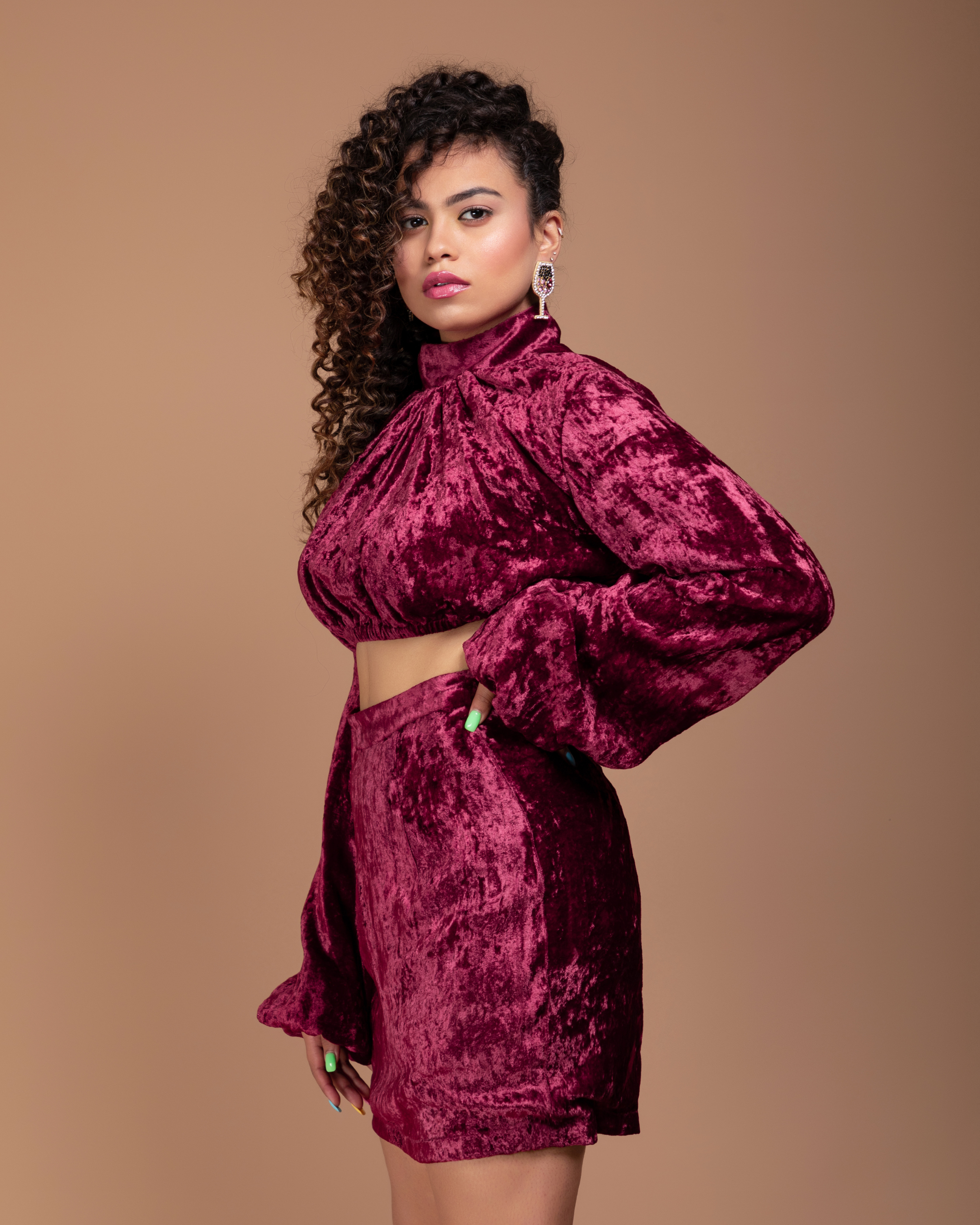 On my mind velvet Co-ord Set