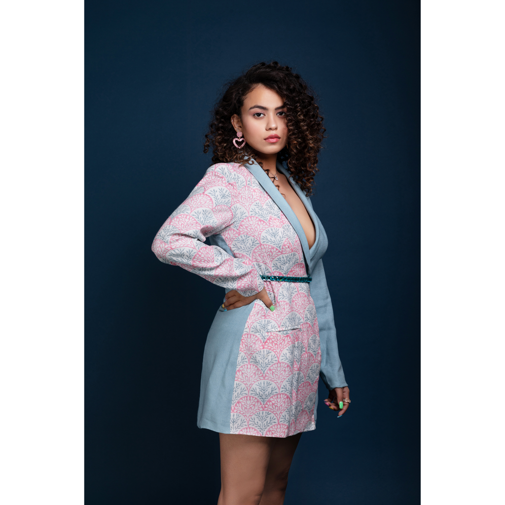 Print on your side blazer dress