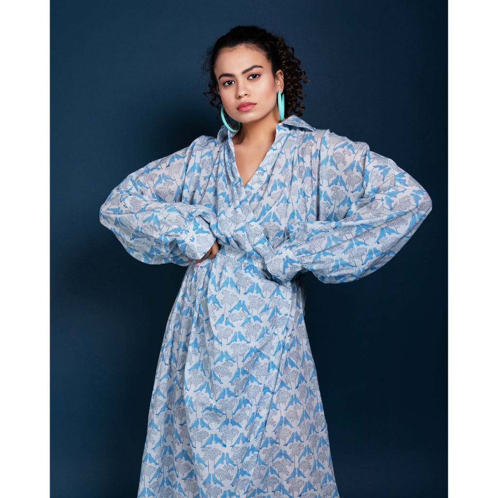 Watch The Birds Wrap Kimono Dress