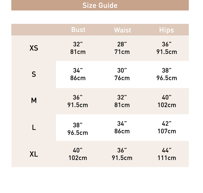 Rupa Size Chart